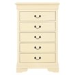 Maklaine Traditional Engineered Wood 5-Drawers Bedroom Chest in Beige