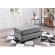 Maklaine Contemporary styled Microsuede Ottoman in Gray Finish