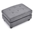 Maklaine Contemporary styled Microsuede Ottoman in Gray Finish