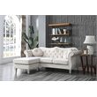 Maklaine Velvet Ivory Sofa Rectangular Tufted 81