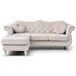 Maklaine Velvet Ivory Sofa Rectangular Tufted 81