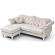 Maklaine Velvet Ivory Sofa Rectangular Tufted 81