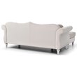 Maklaine Velvet Ivory Sofa Rectangular Tufted 81