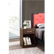 Maklaine Engineered Wood 1-Drawer Bedroom Nightstand in Wenge