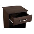 Maklaine Engineered Wood 1-Drawer Bedroom Nightstand in Wenge