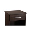 Maklaine Engineered Wood 1-Drawer Bedroom Nightstand in Wenge