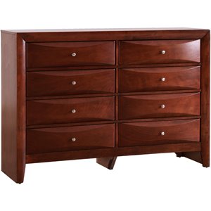 Maklaine Engineered Wood Cherry Dresser Rectangular 41&quot H x 59&quot W x 17&quot D Assembled