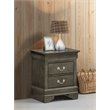 Maklaine Traditional Engineered Wood 2 Drawer Nightstand in Gray