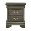 Maklaine Traditional Engineered Wood 2 Drawer Nightstand in Gray