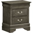 Maklaine Traditional Engineered Wood 2 Drawer Nightstand in Gray