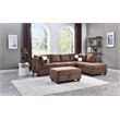 Maklaine Contemporary Microsuede Versatile Sectional in Chocolate