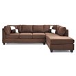 Maklaine Contemporary Microsuede Versatile Sectional in Chocolate