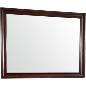Maklaine Transitional Engineered Wood Mirror in Cappuccino Finish