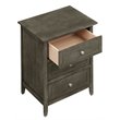 Maklaine Engineered Wood Gray Nightstand Rectangular Fully Assembled 25