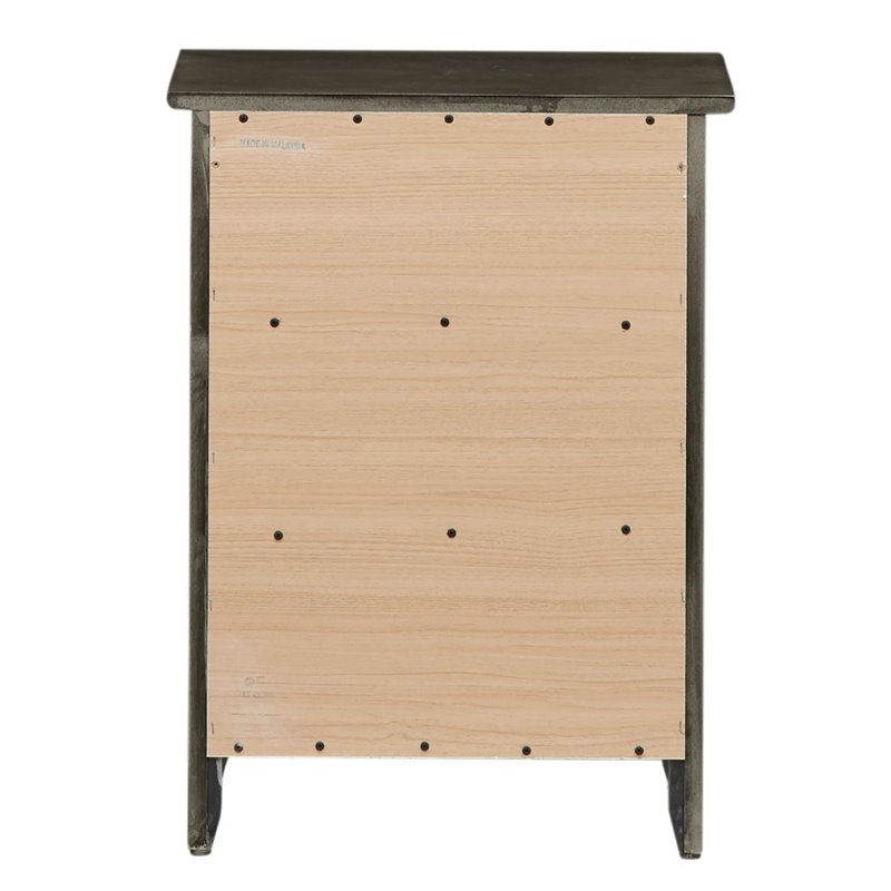 Maklaine Engineered Wood Gray Nightstand Rectangular Fully Assembled 25