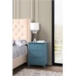 Maklaine Engineered Wood Teal Nightstand Rectangular Fully Assembled 25