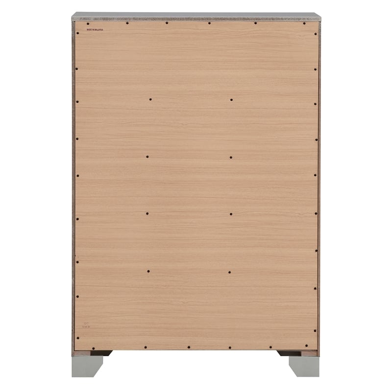 Maklaine Wood Silver Chest Rectangular Textured 49