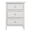 Maklaine Engineered Wood White Nightstand Rectangular Fully Assembled 25