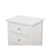 Maklaine Engineered Wood White Nightstand Rectangular Fully Assembled 25