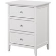 Maklaine Engineered Wood White Nightstand Rectangular Fully Assembled 25