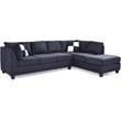Maklaine Contemporary Microsuede Versatile Sectional in Black Finish