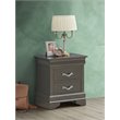 Maklaine Transitional Engineered Wood 2 Drawer Nightstand in Charcoal