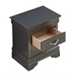 Maklaine Transitional Engineered Wood 2 Drawer Nightstand in Charcoal