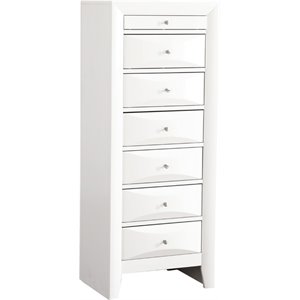 Maklaine Wood Veneers White Lingerie Chest Rectangular Fully Assembled 58&quot x 23&quot x 17&quot