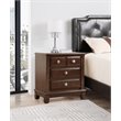 Maklaine Transitional Engineered Wood 3 Drawer Nightstand in Cappuccino