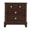 Maklaine Transitional Engineered Wood 3 Drawer Nightstand in Cappuccino