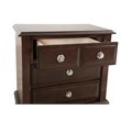 Maklaine Transitional Engineered Wood 3 Drawer Nightstand in Cappuccino