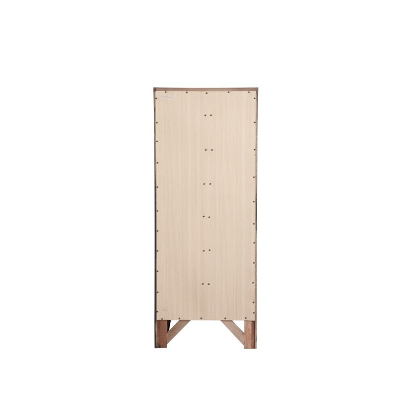 Maklaine Contemporary Engineered Wood 7 Drawer Lingerie Chest in Cappuccino