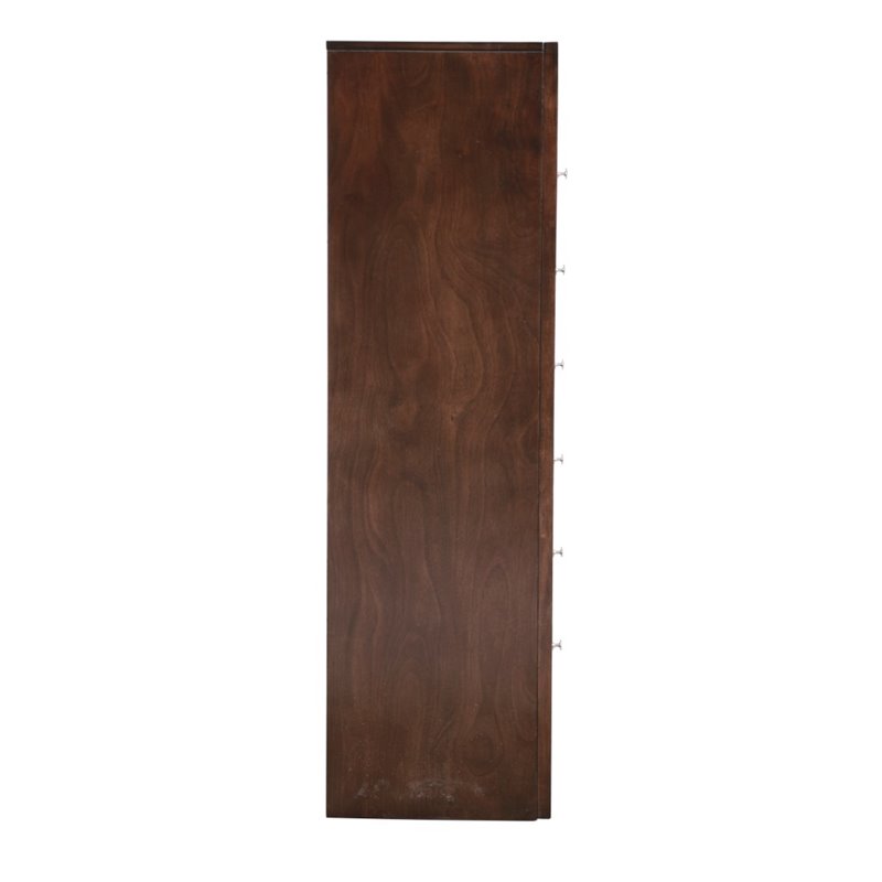 Maklaine Contemporary Engineered Wood 7 Drawer Lingerie Chest in Cappuccino