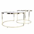 Maklaine Contemporary 2-Piece Metal Nesting Cocktail Table Set in Brass