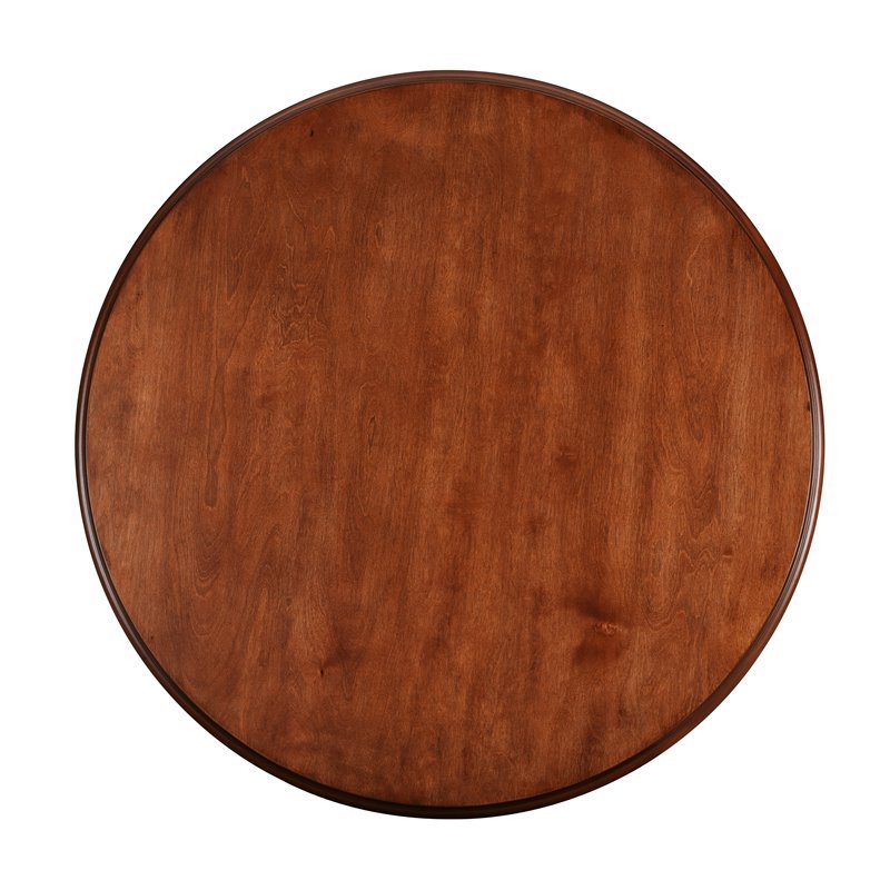 Maklaine Transitional Farmhouse Round Dining Table in Brown and White
