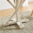 Maklaine Transitional Farmhouse Round Dining Table in Brown and White