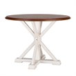 Maklaine Transitional Farmhouse Round Dining Table in Brown and White