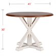 Maklaine Transitional Farmhouse Round Dining Table in Brown and White