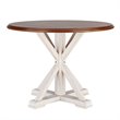 Maklaine Transitional Farmhouse Round Dining Table in Brown and White