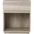 Maklaine Transitional Engineered Wood Charging Side Table in Oak