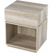 Maklaine Transitional Engineered Wood Charging Side Table in Oak