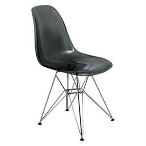 Maklaine Modern Eiffel Base Dining Side Chair in Black Finish