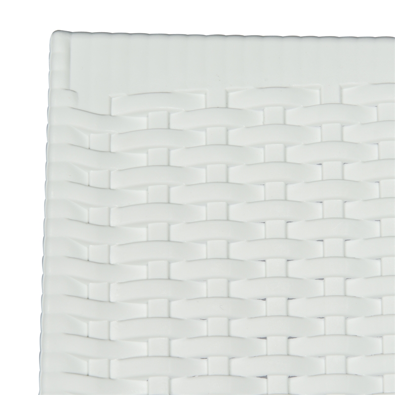Maklaine Modern Weave Indoor Outdoor Dining Chair in White Finish