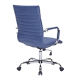 Maklaine Leather High-Back Task Office Chair in Navy Blue Finish