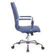 Maklaine Leather High-Back Task Office Chair in Navy Blue Finish