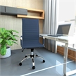 Maklaine Leather High-Back Task Office Chair in Navy Blue Finish