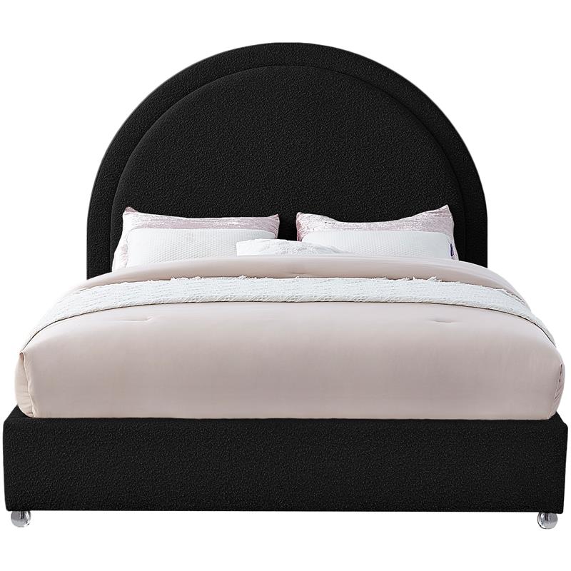 Maklaine Contemporary designed Black Finished Fabric Full Bed