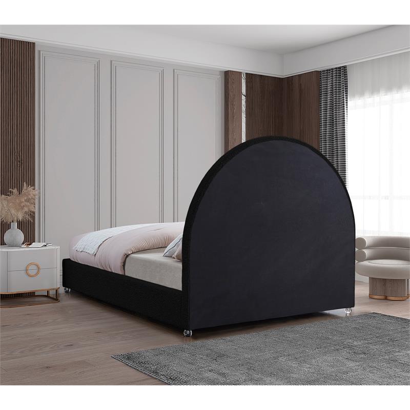 Maklaine Contemporary designed Black Finished Fabric Full Bed