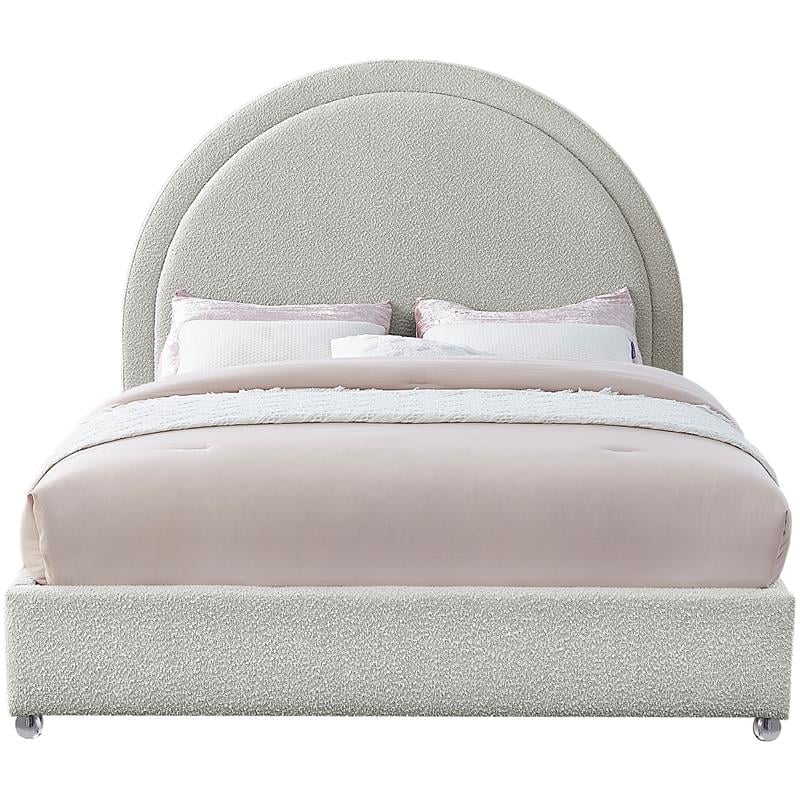 Maklaine Contemporary designed Cream Finished Fabric Full Bed