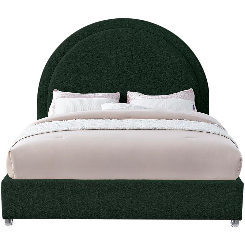 Maklaine Contemporary designed Green Finished Fabric Full Bed